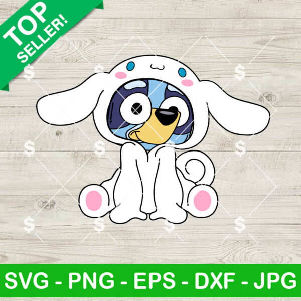 Bluey With Cinnamoroll Suit SVG, Bluey Costume Cinnamoroll SVG, Cute Cinnamoroll SVG