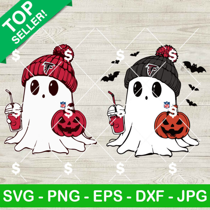 Bougie Ghost Atlanta Falcons Halloween SVG, Bougie Ghost NFL Halloween SVG, Atlanta Falcons NFL Football Halloween SVG
