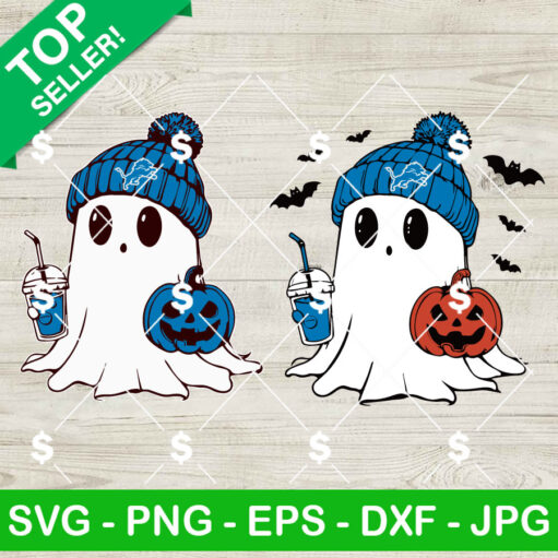 Bougie Ghost Detroit Lions Football Halloween Svg