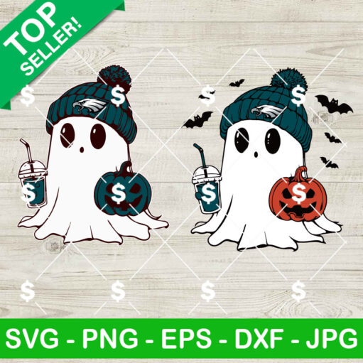 Bougie Ghost Philadelphia Eagles Football Halloween Svg