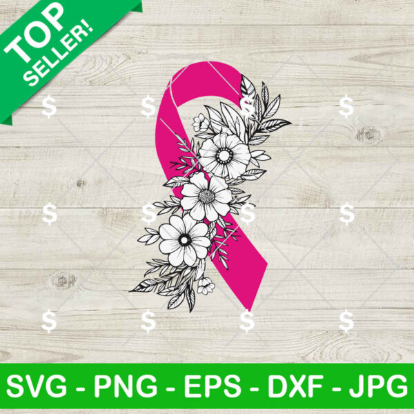 Breast Cancer Pink Ribbon FLower SVG