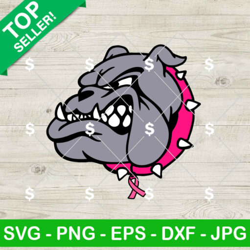 Bulldogs Pink Breast Cancer Ribbon SVG