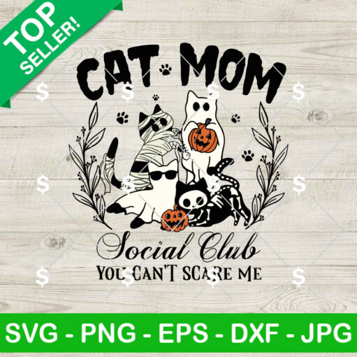 Cat Mom Halloween Ghost SVG