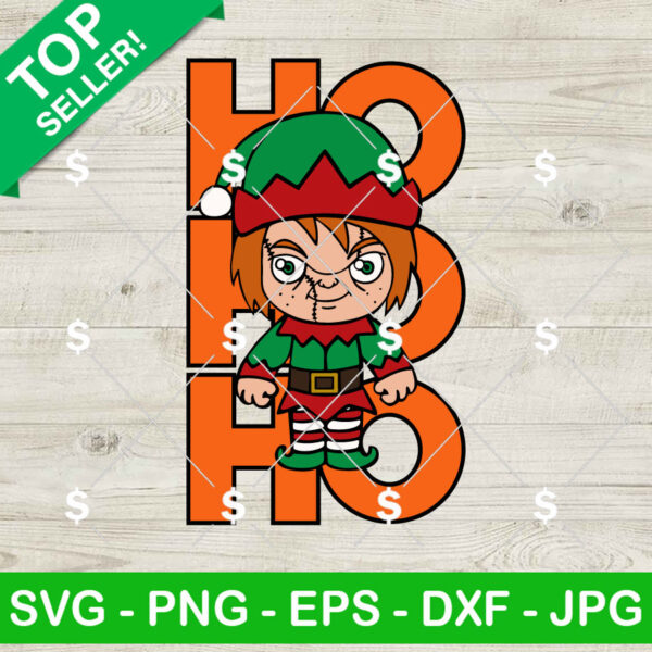 Chucky Elf Christmas Door Sign SVG, Chucky Christmas SVG, Cute Killers Door Hanger SVG PNG Files