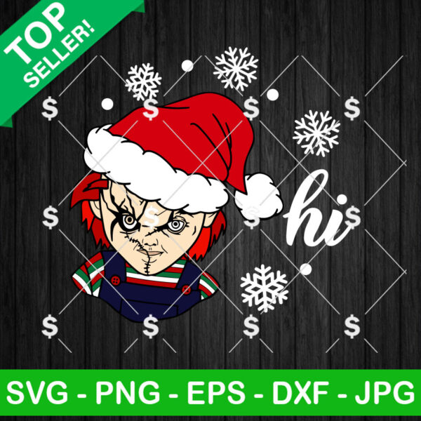 Chucky Santa Door Sign SVG, Killers Chucky Santa Hat SVG, Horror Christmas PNG Digital Files