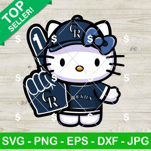 Colorado Rockies Hello Kitty Baseball SVG, Hello Kitty Baseball Cheerleader SVG, Kitty MLB SVG