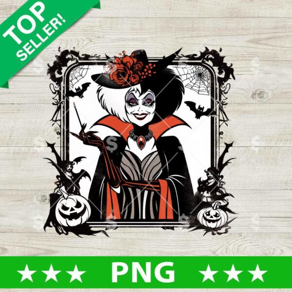Cruella Halloween PNG, Disney Bad Witches Cruella Halloween Sublimation PNG