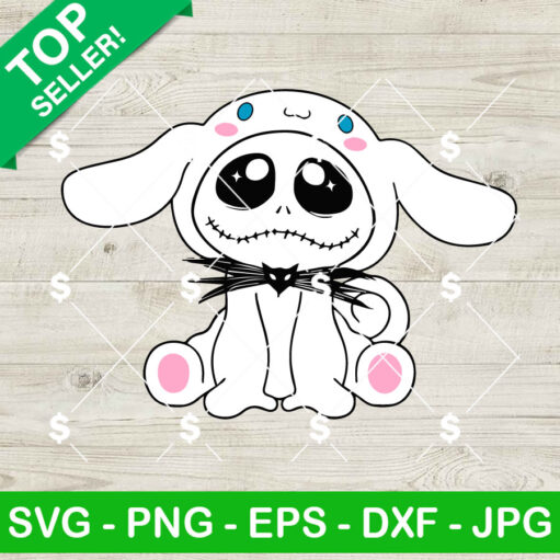 Cute Jack Skellington With Cinnamoroll Costume SVG