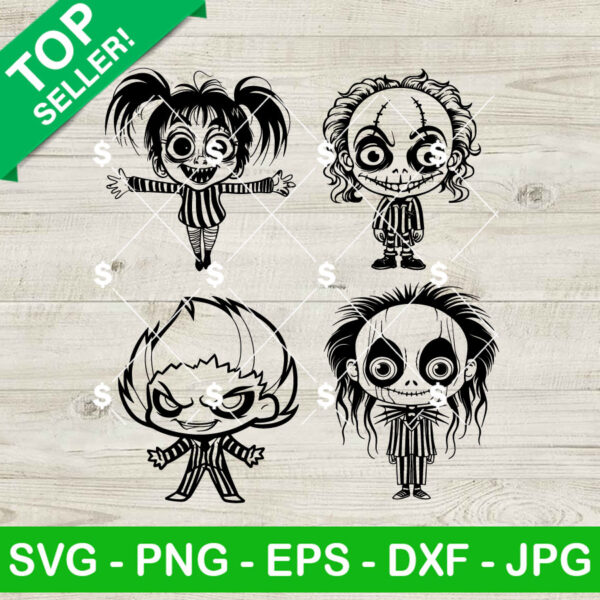 Cute Baby Beetlejuice SVG Bundle, Beetlejuice Girl And Boy SVG, Horror Beetljuice SVG