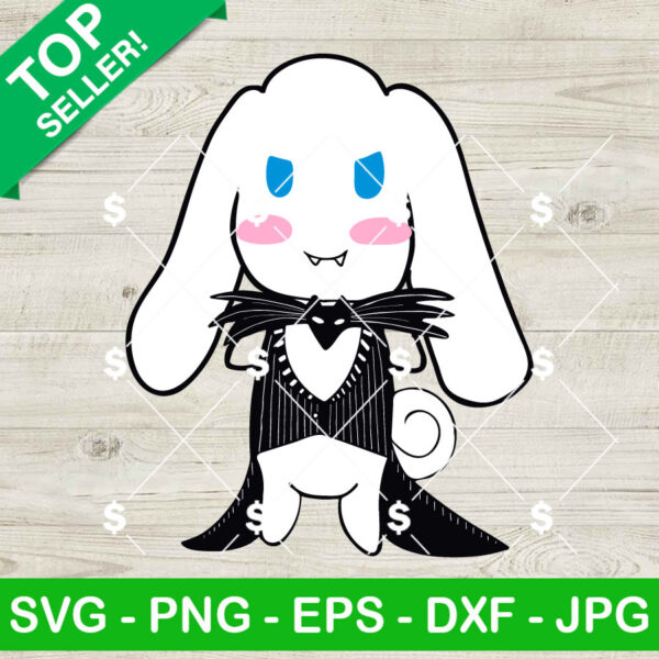 Cute Cinnamoroll As Jack Skellington SVG, Horror Cinnamoroll SVG, Jack Skellington Nightmare Costume SVG