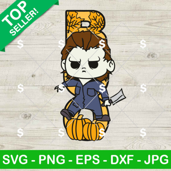 Cute Michael Myers Boo Door Hanger SVG