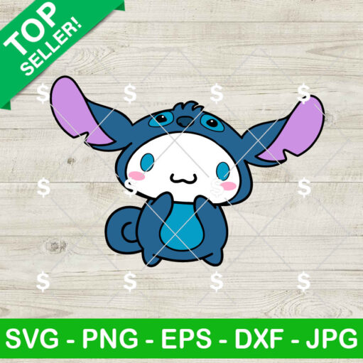 Cute Stitch As Cinnamoroll Costume Svg