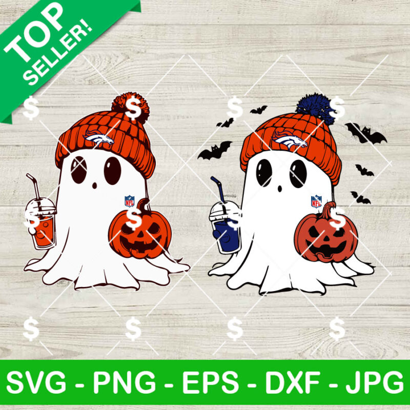 Denver Broncos Ghost NFL Halloween SVG