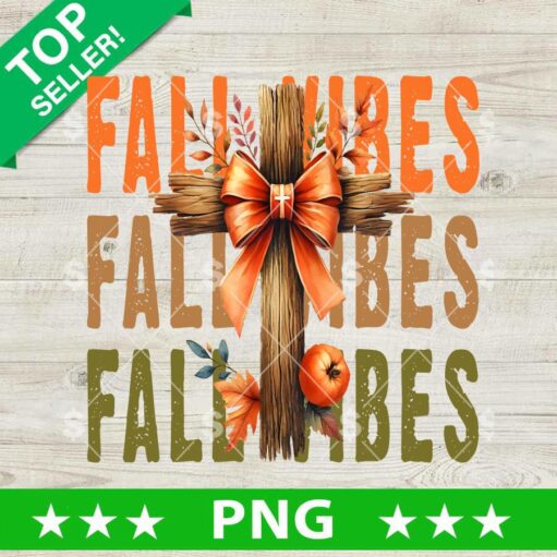 Fall Vibes Jesus Cross Png