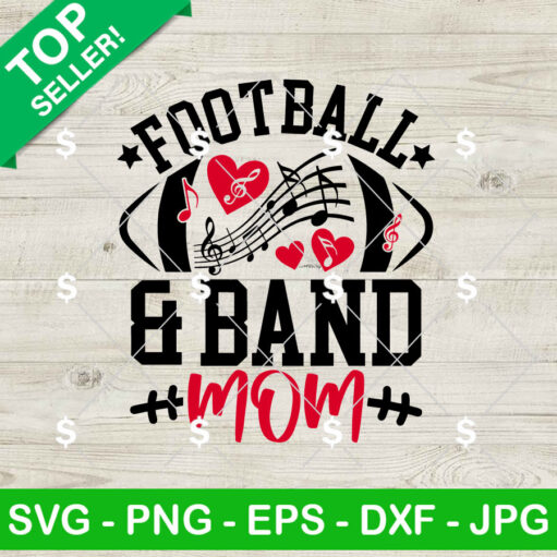 Football and Band Mom SVG