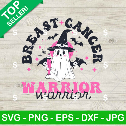 Ghost Witch Breast Cancer Warrior Svg