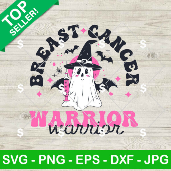 Ghost Witch Breast Cancer Warrior SVG, Breast Cancer Ghost SVG, Ghost Nurse PNG Digital Files