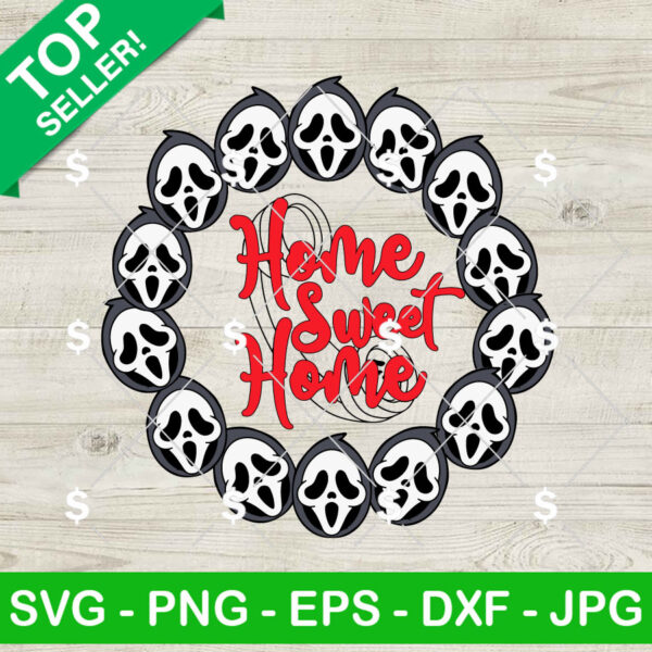 Ghostface Home Sweet Home SVG, Cute Baby Scream Ghost SVG, Halloween Scary Killers SVG PNG Digital Files