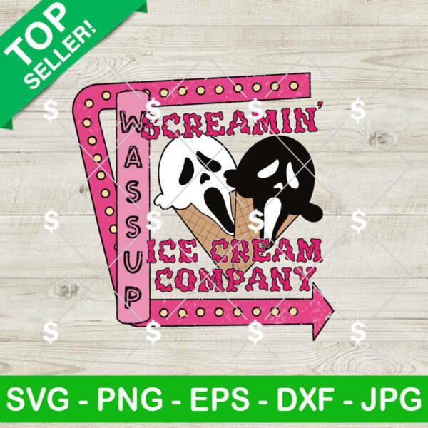 Ghostface Horror Ice Cream SVG, Screamin Ice Cream Company SVG, Halloween SVG Digital Files