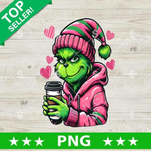 Grinch with Lattle Cup PNG