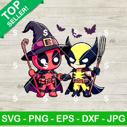 Halloween Deadpool And Wolverine Witches Svg