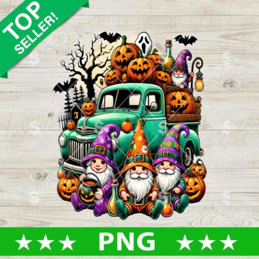 Halloween Truck Gnomes PNG