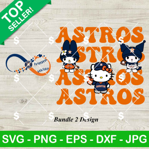 Hello Kitty And Friends Astros Baseball SVG