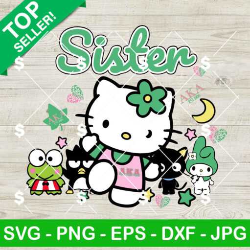 Hello Kitty And Sanrio Sisters Aka Sorority Svg