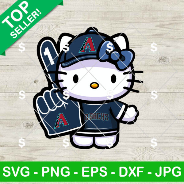 Hello Kitty Arizona Diamondbacks MLB SVG, Hello Kitty Baseball Cheerleader SVG, Kitty MLB SVG