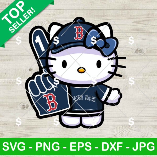 Hello Kitty Boston Red Sox MLB SVG, Hello Kitty Baseball Cheerleader SVG, Kitty MLB SVG