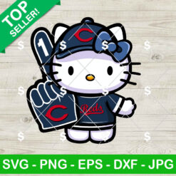 Hello Kitty Cincinnati Reds MLB SVG, Hello Kitty Baseball Cheerleader SVG, Kitty MLB SVG