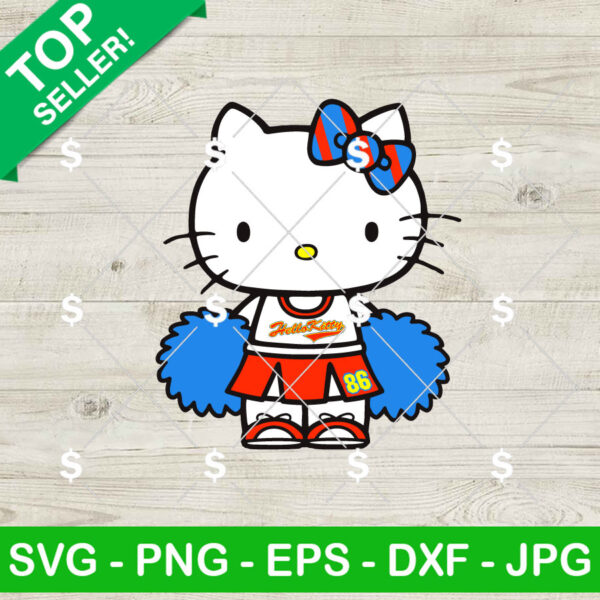 Hello Kitty Detroit Lions Cheerleader SVG, Kitty Girl Cheerleader SVG, Kitty Cat Football SVG PNG Files