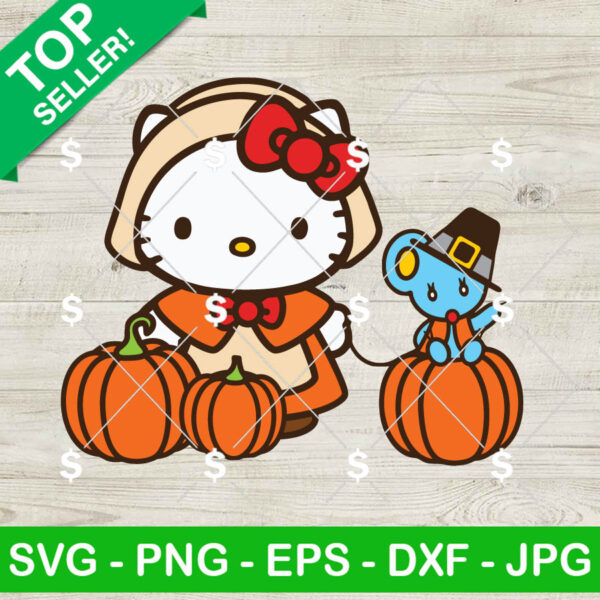 Hello Kitty Halloween SVG, Hello Kitty Happy Fall SVG, Pumpkin And Kitty SVG Files