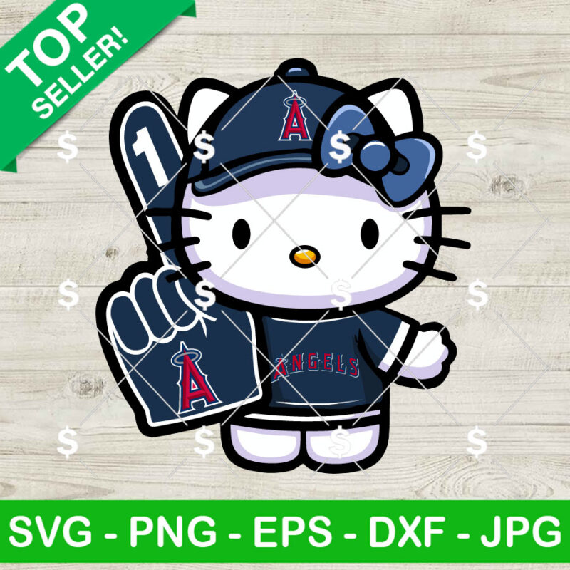 Hello Kitty Los Angeles Angels SVG, Hello Kitty Baseball Cheerleader SVG, Kitty MLB SVG