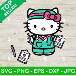 Hello Kitty Nurse SVG, Hello Kitty RN Medical Nurse SVG, Kitty In Hospital SVG