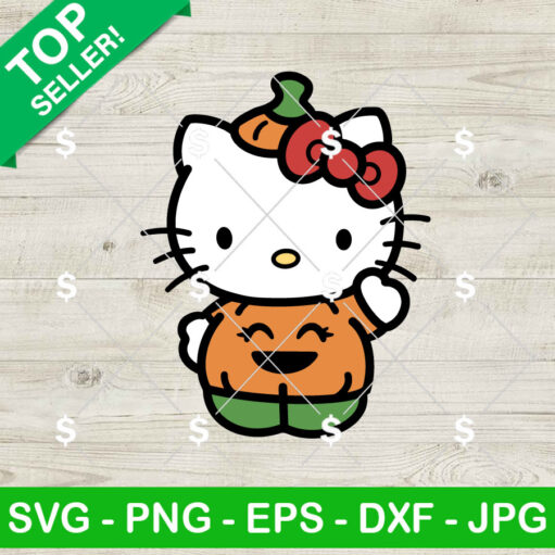 Hello Kitty With Pumpkin Svg