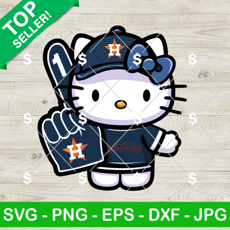 Houston Astros Hello Kitty Baseball SVG, Hello Kitty Baseball Cheerleader SVG, Kitty MLB SVG