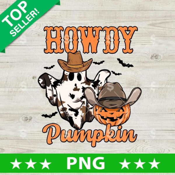 Howdy Pumpkin Cowboy Ghost PNG