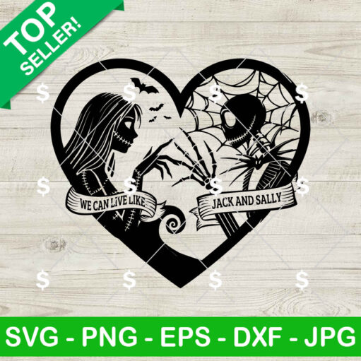 Jack And Sally Skellington Heart Svg