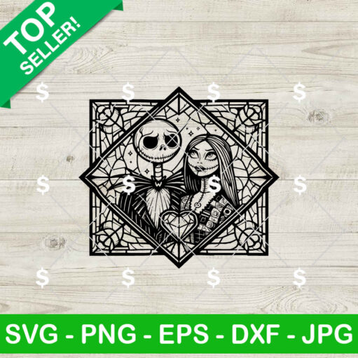 Jack And Sally Skellington Mandala Svg