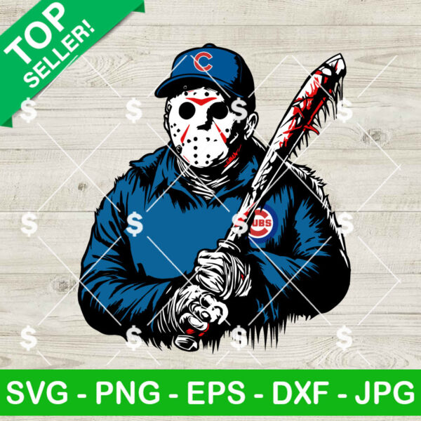 Jason Horror Chicago Cubs MLB SVG, Jason Voorhees MLB Logo SVG, Killers Movie MLB SVG Digital Files