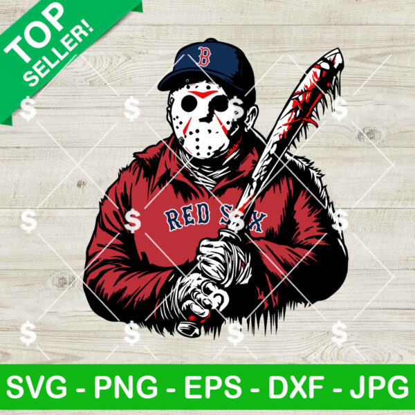 Jason Horror Killers Boston Red Sox Baseball SVG, Jason Voorhees Hat MLB Logo SVG, Boston Red Sox MLB SVG Digital Files