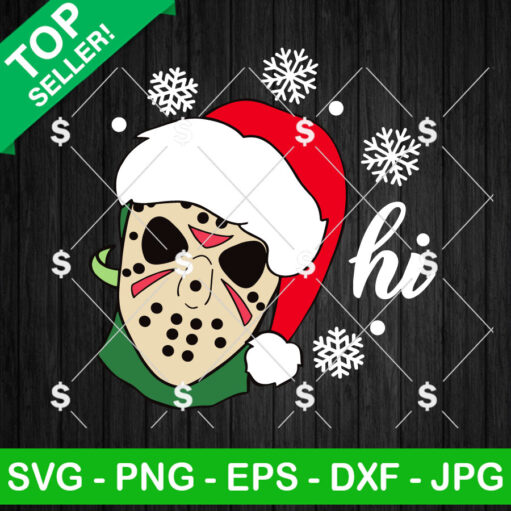 Jason Voorhees Santa Scary Door Sign Svg