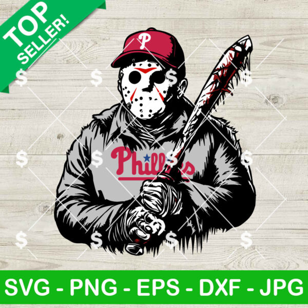 Jason Voorhees Philadelphia Phillies Baseball SVG, Baseball Jason Voorhees SVG, Philadelphia Phillies MLB SVG