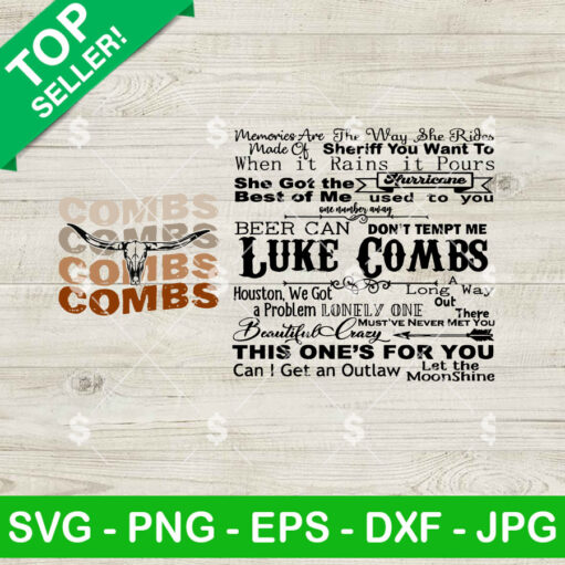 Luke Combs Country Music Album Svg