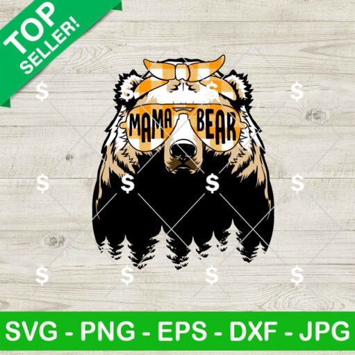 Mama Bear Mountain Scene Svg