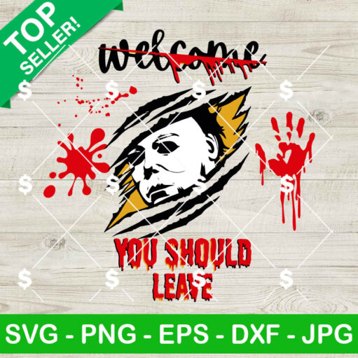 Michael Myers Welcome Door Sign Svg