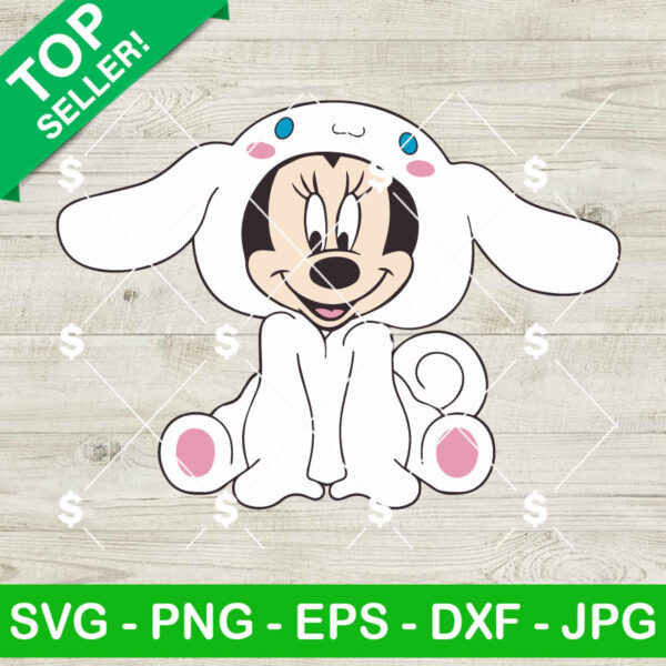 Minnie Mouse Cinnamoroll Costume SVG, Disney Mouse Cinnamoroll SVG, Cinnamoroll Suit SVG