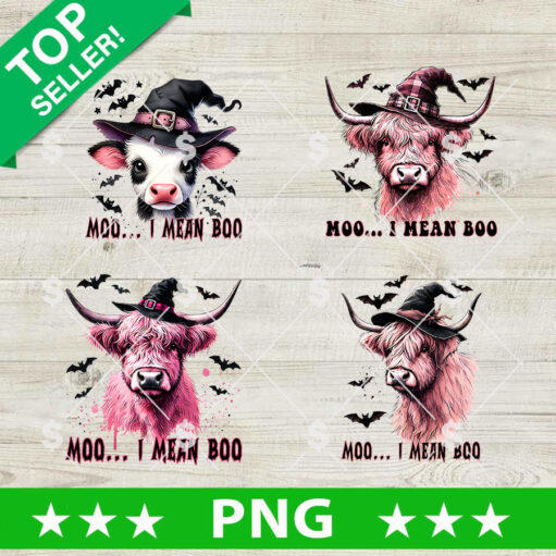 Moo I Mean Boo Witch Bundle Png