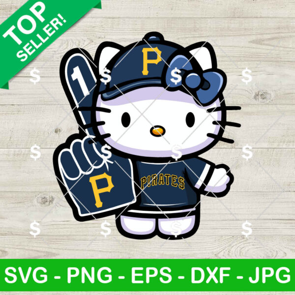 Pittsburgh Pirates Kitty MLB SVG, Hello Kitty MLB SVG, MLB Baseball Kitty Cat SVG